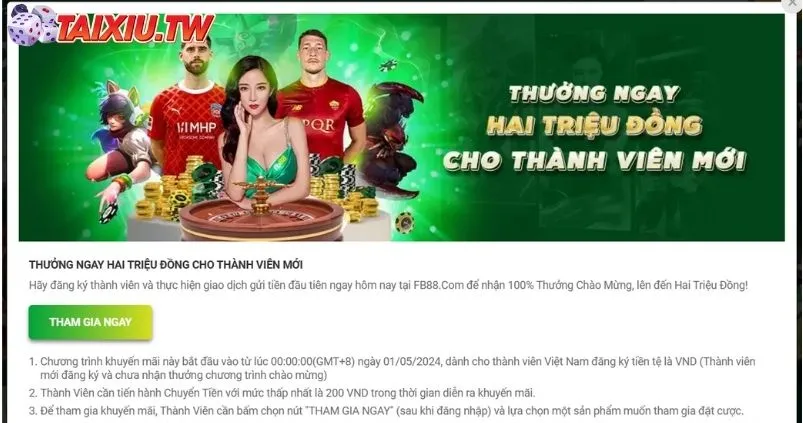 Những khuyến mãi FB88 lớn cho các tân binh